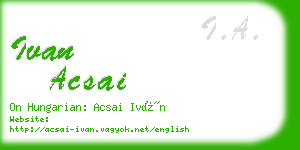 ivan acsai business card